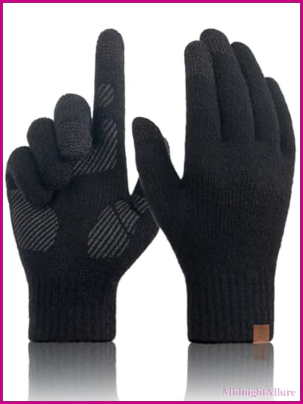 Merino Wool Touch Screen Knitted Winter Gloves Non-Slip Warm Thin Unisex